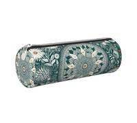 SMAZDFXX Pencil Case Large Capacity Pencils Pouch Leather Complex Flowers Pencil Bag Portable Pouch Bags Aesthetic Pencils Case Pouch Cute Makeup Bags Waterproof Pen Bag for Office Supplies
