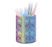 SMAZDFXX Pencil Holders Halloween Skeleton Skull Spooky Pencil Holder Makeup Brush Holder Pencil Storage Case