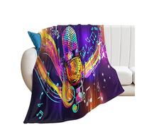 SMAZDFXX Rainbow Colorful Microphone Throw Blanket Rainbow Colorful Microphone Blanket Soft Blanket for Sofa Bed Couch Travel 50"x60"