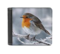 SMAZDFXX Robin in Snow Slim Bifold Wallets for Men Stylish Front Pocket Purse with Card Holder Slots