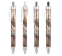SMAZDFXX Romantic Paris Eiffel Tower And Couples Retractable Ballpoint Pen with 0.5 Mm Point Black Ink Smoothly Writing 4 PCS