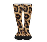 SMAZDFXX Rough Leopard Print Sock Tube Socks Wide Calf Compression Socks for Men Women Running Hiking Cycling