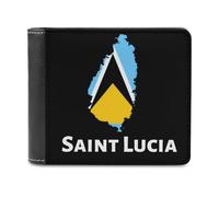 SMAZDFXX Saint Lucia Flag Slim Bifold Wallets for Men Stylish Front Pocket Purse with Card Holder Slots
