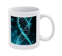 SMAZDFXX Science Gene Strand Coffee Cup Fashion White Mug with Handle Modern Tea Cup Personalized Ceramic Coffee Mug Large Sublimation Mugs Adult Gift Cups for Home Office Use