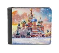 SMAZDFXX St Basils Cathedral in Moscow Russia Slim Bifold Wallets for Men Stylish Front Pocket Purse with Card Holder Slots