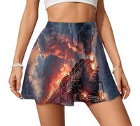 SMAZDFXX Steam Train on The Way Winter Women's Skorts Skirts Tennis Skirt High Waisted Skater Golf Skirts Casual)