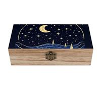 SMAZDFXX Storage Box Wooden Keepsake Box Decorative Boxes Wood Keepsake Chest Jewelry Graffiti Outside The Star Storage Container for Organize Jewelry