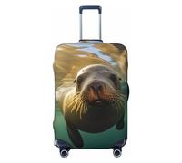 SMAZDFXX Swimming Sea Lions Printed High Elasticity Suitcase Protective Cover, Universal Scratch Resistant Travel Suitcase Cover for Men and Women, Large