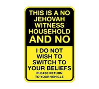 SMAZDFXX This Is A No Jehovah Witness Household No Metal Sign,Rustic Farmhouse Signs for Home Bar Coffee Office Garage Decor 8x12