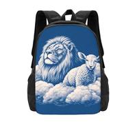 SMAZDFXX Travel Backpack Large Capacity Laptop Backpacks Lamb with A Lion On The Clouds Bookbag for Work Hiking