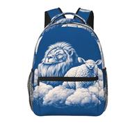 SMAZDFXX Travel Laptop Backpack Lamb with A Lion On The Clouds Large Capacity Bookbag Lightweight Backpack for Work Hiking