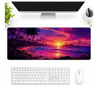 SMAZDFXX Tropical Paradise Sunset with Ocean Reflections Large Extended Gaming Mouse Pad 12"x31.5", Desk Mat Keyboard Mouse Mat for Office