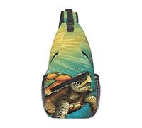 SMAZDFXX Turtle and starfish02 print Sling Bag Sport Hiking Daypack Crossbody Shoulder Backpack Chest Bag Men Women