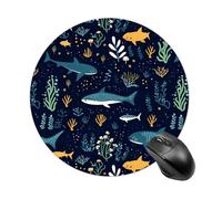 SMAZDFXX Underwater Life Whale Shark Mouse Pad Round Mouse Mat Non-Slip Rubber Base Mousepad for Computer Laptop Gamer Home Office Desk Accessories 8in