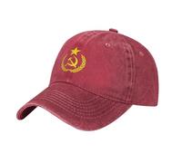 SMAZDFXX USSR Hammer & Sickle Baseball Cap Adjustable Washed Men Women Red