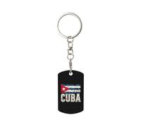 SMAZDFXX Vintage Cuba Cuban Flag Keychain With Keyring Clips Car