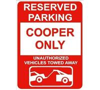 SMAZDFXX Warning Sign Cooper Only Reserved Parking Great Road Business 8x6 Inch