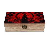 SMAZDFXX Warrior Beneath The Blood-Red Moon Wooden Storage Box