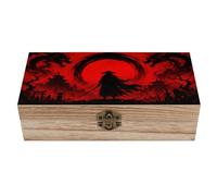 SMAZDFXX Warrior Beneath The Blood-Red Sun Wooden Storage Box