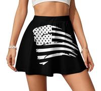 SMAZDFXX Waving American Flag Military Pattern Women's Tennis Skirt High Waisted for Golf Workout Walking Casual Skorts)