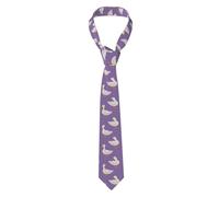 SMAZDFXX White Duck in Purple Print Men's Tie Novelty Neck Fashion Ties For Mens Daily Wedding Party Business