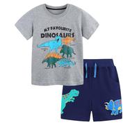 Smazero Boys Shorts and T-Shirt Sets Kids Dinosaur Digger Summer Short Outfits Cotton Tee Tops 2-7 Years Children Clothing 2 Piece
