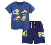 Smazero Boys Shorts and T-Shirt Sets Kids Dinosaur Digger Summer Short Outfits Cotton Tee Tops 2-7 Years Children Clothing 2 Piece