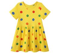 Smazero Girl's Dress Rainbow Spotty Chirldren in Need Short Dresses for Kids 8-9 Years