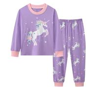 Smazero Little Girl's Pyjama Sets Cotton Unicorn Pajamas Christmas Pjs Long Sleeved Pyjamas for Kids Girls 3-8 Years Sleepwear