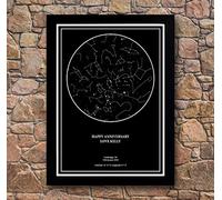 SMBB Personalised Star/Sky Night Map Black Framed Poster Print Wonderful A4