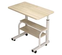 Smbcgdm Computer Desk Height Adjustable Standing Desk Study Writing Desk Table with Wheels Spacious Desktop with Casters Easy Movement Laptop Desk Table Office Mobility Workstation Beige