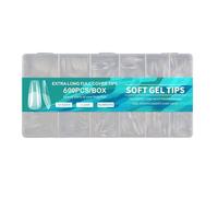 Smbcgdm Nail Bed Fit Nails Shareable Tips 600pcs/box Square Art Ultra-thin Transparent Extension Crease Full Cover Fake Diy Manicure Accessories for Home E