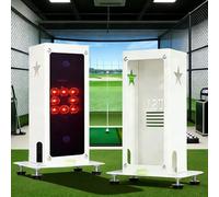 SMBDFOD Protective Shield for Square Golf Launch Monitor with Leveling,Metal Golf Launch Monitor Case, Protects Against Collisions and Ventilation Design,Indoor/Outdoor Use,for Golf Lovers (White)