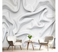 SMBHIAON 3D Abstract Theme Panoramic Wallpaper Mural,Irregular Line Design 3D Wall Sticker Poster Decoration,250×175 cm,White