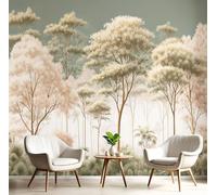 SMBHIAON 3D Mural Photo Wallpaper - Forest Secret Realm Trees Misty Scenery Backdrop Wall Interior Decor Wallpaper, 3D Panel Bathroom Restaurant Hall Hallway Wall Art 300 × 210 Cm