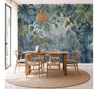SMBHIAON 3D Mural Photo Wallpaper - Tropical Plants Monstera Deliciosa Fern Leaves Backdrop Wall Interior Decor Wallpaper, 3D Panel Bathroom Restaurant Hall Hallway Wall Art 250 × 175 cm