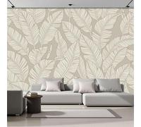 SMBHIAON Banana Leaf Texture Photo Wallpaper, Luxury Silk Wall Mural Decor Nordic Minimalist Style Wall Sticker for Bedroom, Living Room, Sofa Backdrop Decor 250 × 175 Cm, Rice Palm