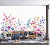 SMBHIAON Flower Field Scenery Wildflower and Daisy Pattern Wallpaper Photo Wall Mural Home Bedroom Decoration Wall Covering 300 × 210 Cm