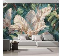 SMBHIAON Green Wallpaper Hand-Painted Banana Leaf Texture Wallpaper Tropical Plants Wall Mural 150 × 105 Cm Large Photo Wallpapers for Bedroom Living Room Tv Backdrop Hallway
