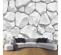 SMBHIAON Irregular Stone Shape Photo Wallpaper - Abstract Art Style Wall Mural,450×315 cm,Ivory, Decorative Poster for Living Room, Kitchen & Bedroom Home Wall Decoration