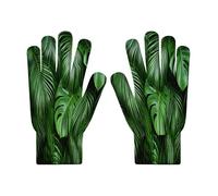 SMBHIAON Ladies Full Fingers Winter Outdoor Mitten Glove, Palm Leaves Gloves Tropical Forest Light Running Gloves Cycling Winter Men Women,Driving Sports Touchscreen Anti slip Shock Grip