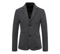 SMBHIAON Large Size Casual Blazer - Solid Color Design Lapel Two-Button Dinner Party Wear Suit Coats Men,Casual Slim Pocket Lightweight Party Tuxedos Blazer,Black Gray,5XL