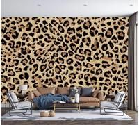 SMBHIAON Leopard Print Pattern Wallpaper,Classic Wildlife Photo Wallpaper Brown Wall Mural Wall Covering for Bedroom Adults Teenager Living Room Lounge Hallway 300 × 210 Cm
