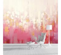 SMBHIAON Panoramic Wallpaper,Abstract Geometry Silk Cloth Wall Murals,Color Block Texture Mural Wallpaper for Living Room Bedroom Home Decoration,Pink,450 × 315 Cm