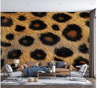 SMBHIAON Photo Wallpaper Realistic Wildlife 200 × 140 Cm - Leopard Spot Texture Wall Mural Home Decoration Brownish-Yellow Murals Wall Art Modern Design Art Print Bedroom Living Room