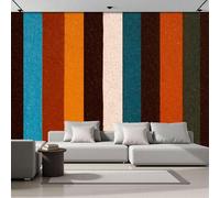 SMBHIAON Photo Wallpaper Simple Geometric Shapes 200 × 140 Cm - Wall Mural Deco Colorful Vertical Stripes Wallpaper for Living Room - Home Decoration Bedroom Kitchen Wall Paper - Blue