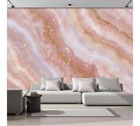 SMBHIAON Pink Wallpaper 3D Golden Crackle Wallpaper,Luxurious Marble Texture Panoramic Wall Murals for Bedroom Living Room Tv Backdrop Hallway Hall Lounge,250 × 175 Cm