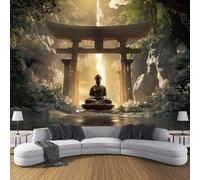 SMBHIAON Pool Sculpture Scene Wall Mural 350×256 cm - Gold Oriental Zen Style for Living Room, Bedroom & Kitchen Home Decor