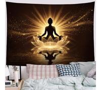 SMBHIAON Portrait Luminous Lotus Tapestry,Modern Light Shadow Art Wall Tapestries Wall Hanging For Living Room Bedroom Home Decorations - 200 X 150 Cm