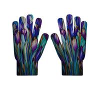 SMBHIAON Stained Glass Winter TouchScreen Gloves for Women and Men Iris Light Running Gloves Cycling Winter Driving Sports Touchscreen Windproof Outdoor Hiking (Lavender Blue)